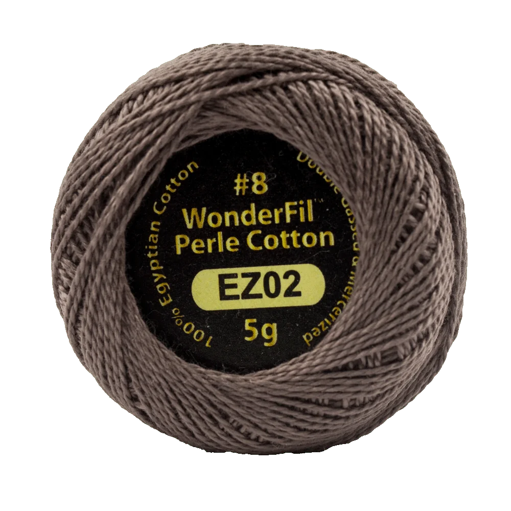 Wonderfil Eleganza 8 wt Perle Cotton, Burnished Steel