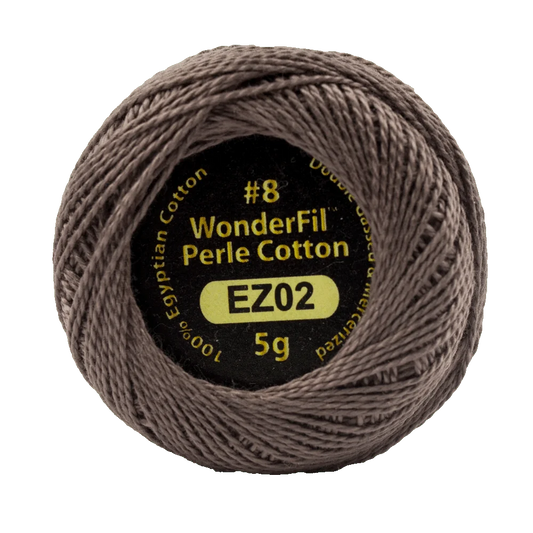 Wonderfil Eleganza 8 wt Perle Cotton, Burnished Steel