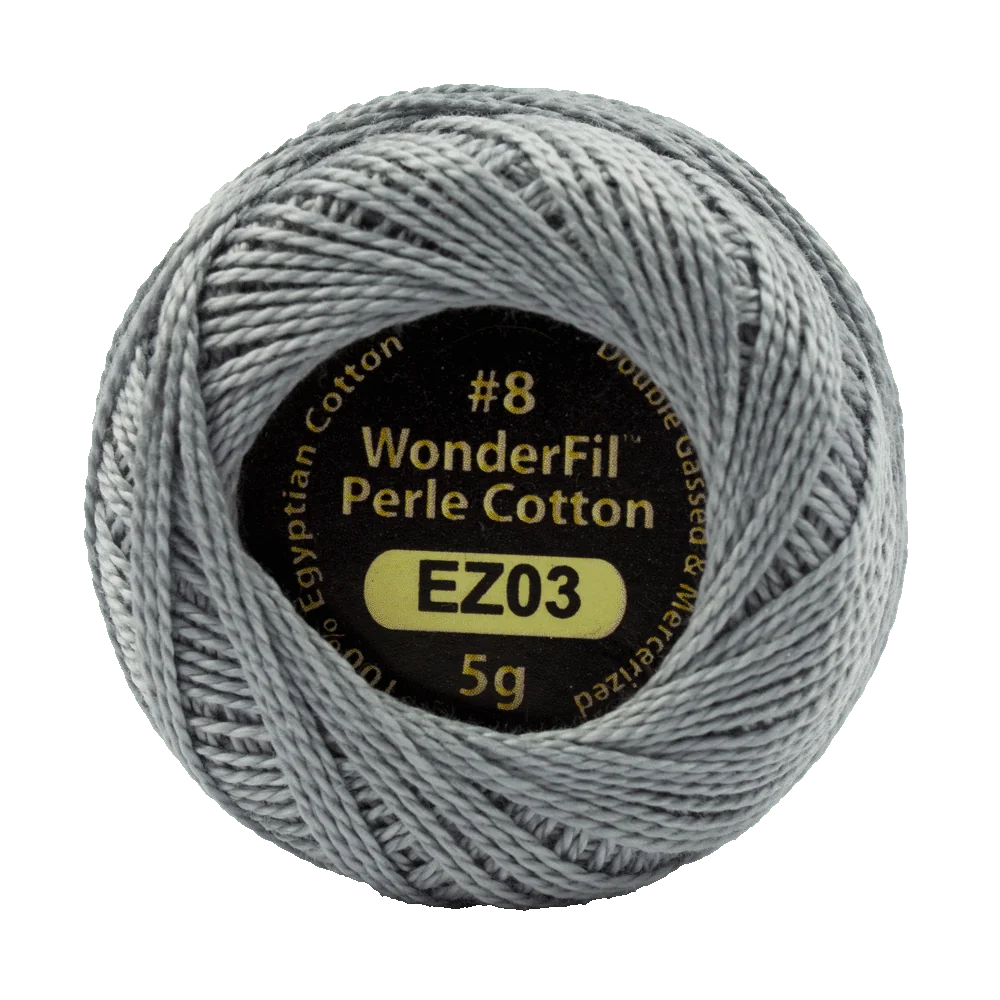 Wonderfil Eleganza 8 wt Perle Cotton, Silverware, EZ03