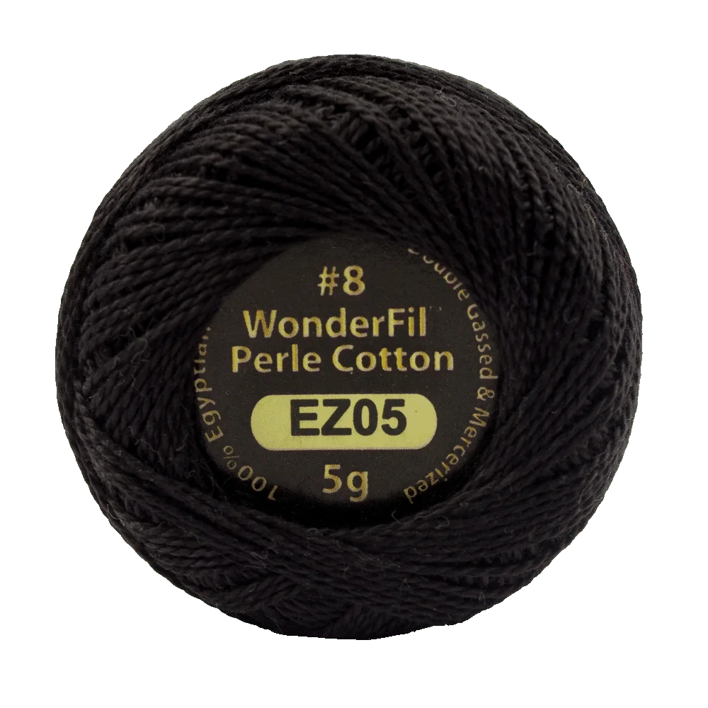 Wonderfil Eleganza 8 wt Perle Cotton, Licorice