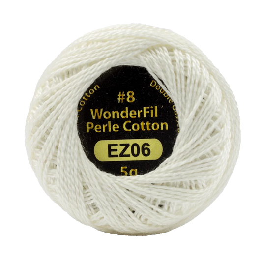 Wonderfil Eleganza 8 wt Perle Cotton, First Snow, 06