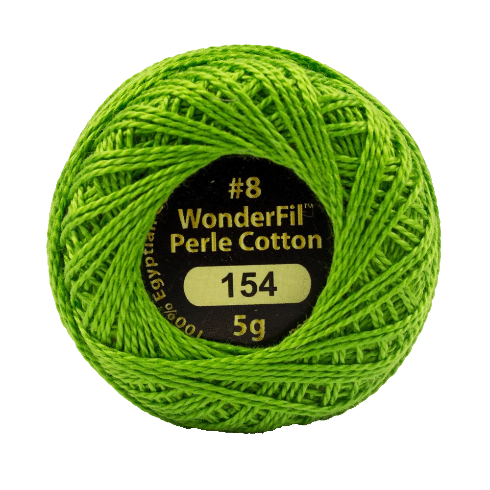 Wonderfil Eleganza 8 wt Perle Cotton, Granny Smith