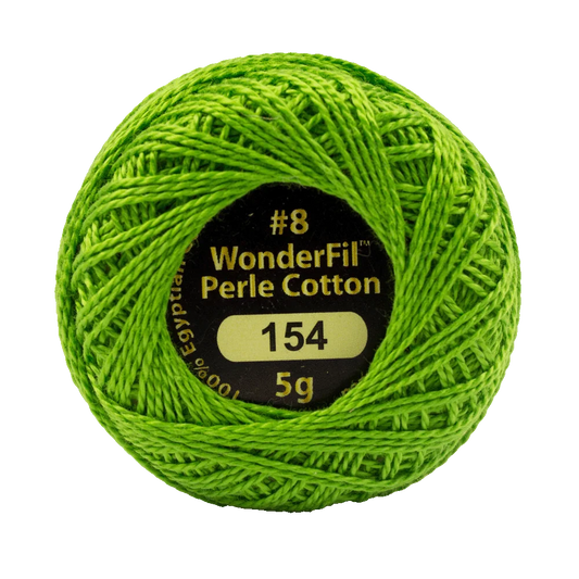 Wonderfil Eleganza 8 wt Perle Cotton, Granny Smith