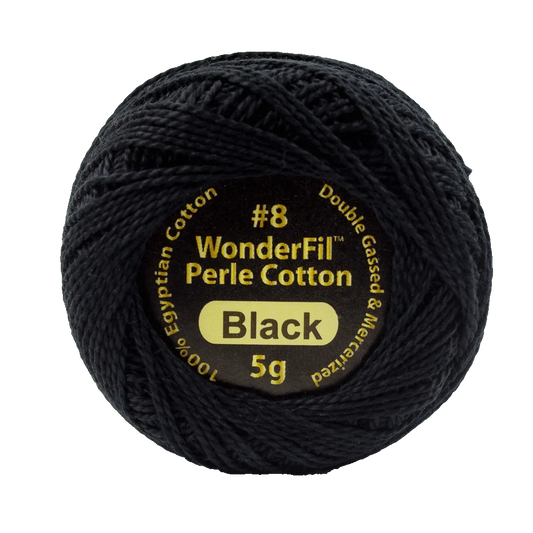 Wonderfil Eleganza 8 wt Perle Cotton, Black