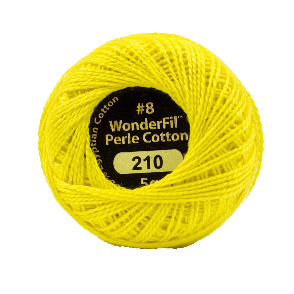 Wonderfil Eleganza 8 wt Perle Cotton, Lemon Peel