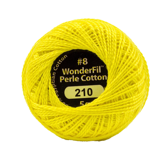 Wonderfil Eleganza 8 wt Perle Cotton, Lemon Peel, 210
