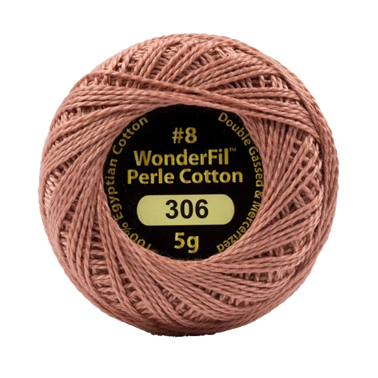 Wonderfil Eleganza 8 wt Perle Cotton, Rosy Tan, 306