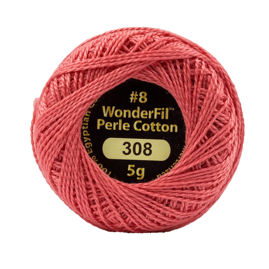 Wonderfil Eleganza 8 wt Perle Cotton, Raspberry Frosting, 308