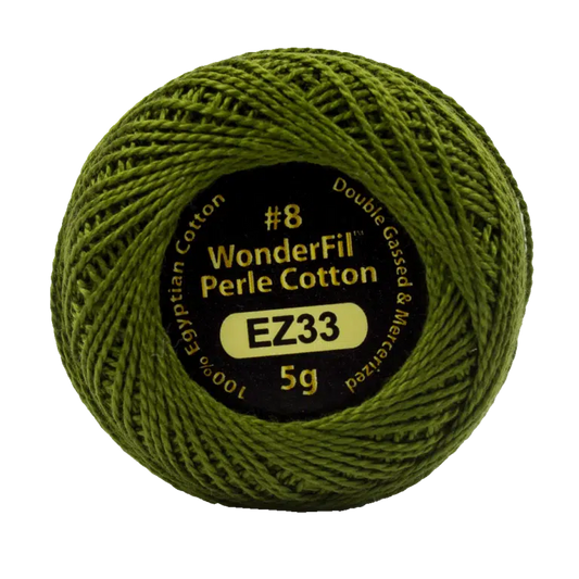 Wonderfil Eleganza 8 wt Perle Cotton, Marsh Green, 33
