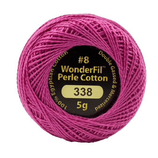 Wonderfil Eleganza 8 wt Perle Cotton, Azalea, 338