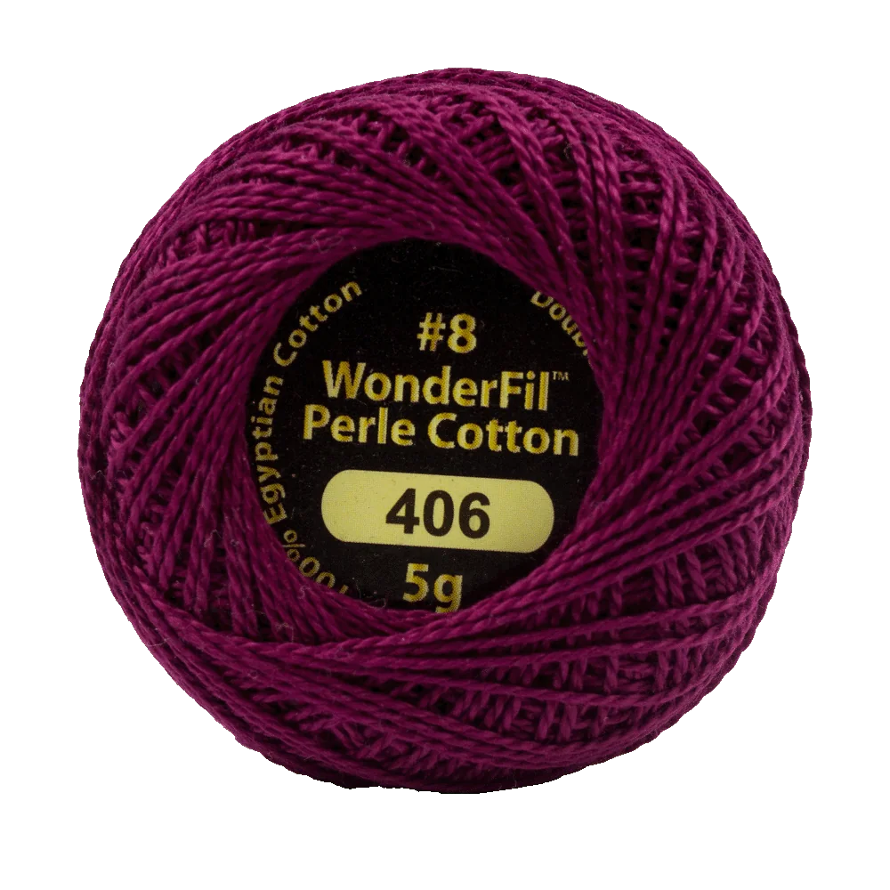 Wonderfil Eleganza 8 wt Perle Cotton, Grape Jelly