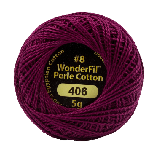 Wonderfil Eleganza 8 wt Perle Cotton, Grape Jelly