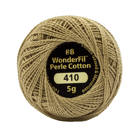 Wonderfil Eleganza 8 wt Perle Cotton, Khaki, 410