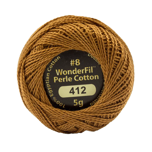 Wonderfil Eleganza 8 wt Perle Cotton, Cured Leather, 412