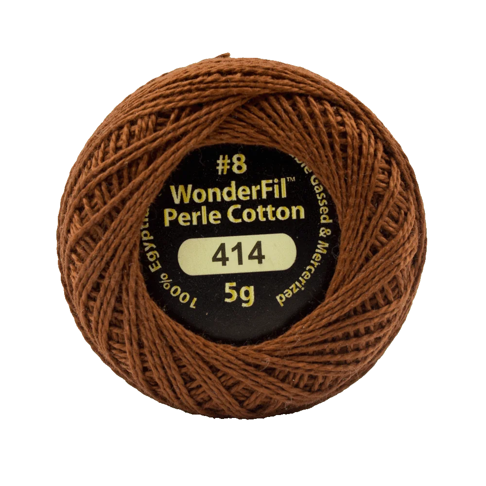 Wonderfil Eleganza 8 wt Perle Cotton, Saddle Brown