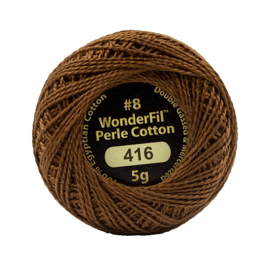 Wonderfil Eleganza 8 wt Perle Cotton, Milk Chocolate