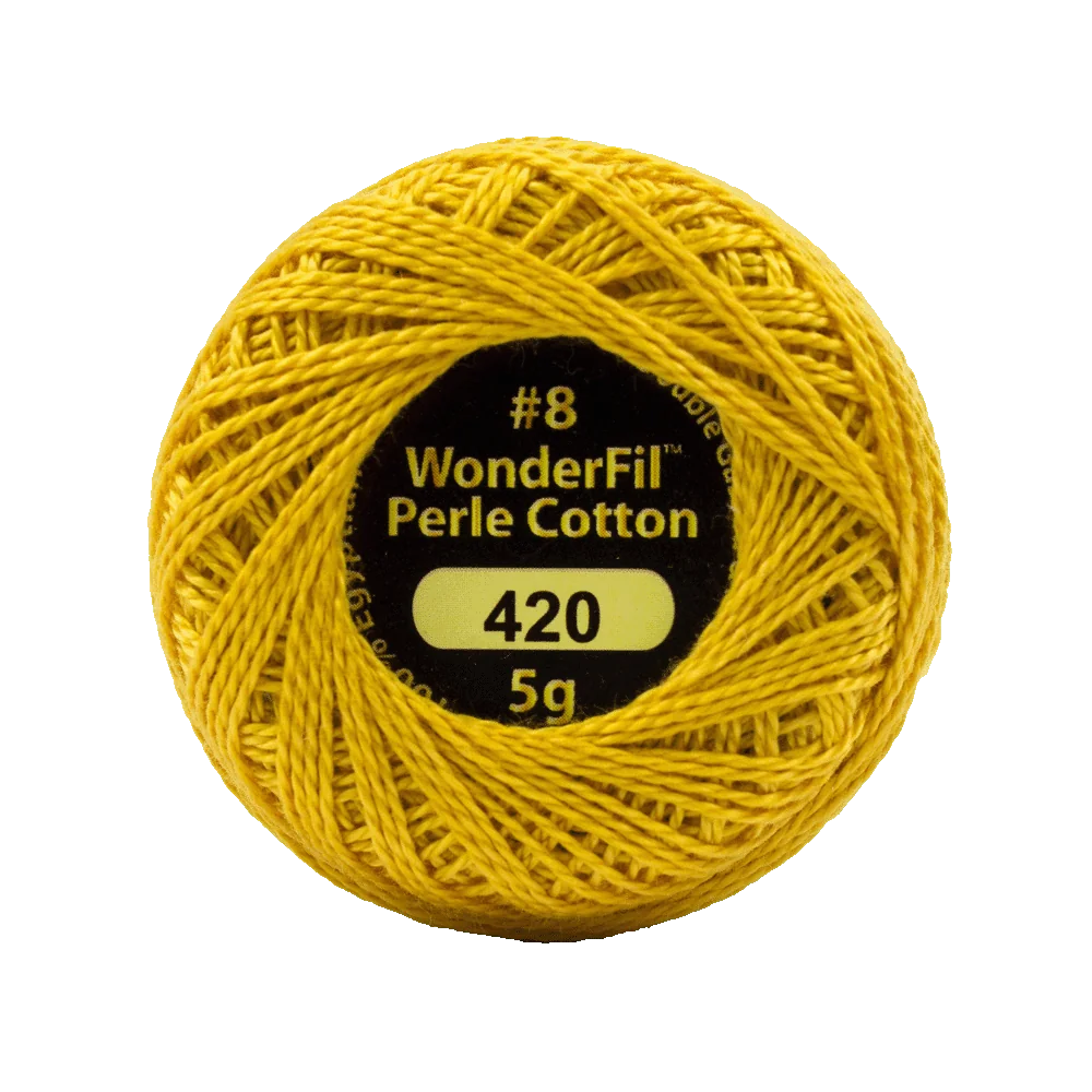 Wonderfil Eleganza 8 wt Perle Cotton, Polished Amber, 420