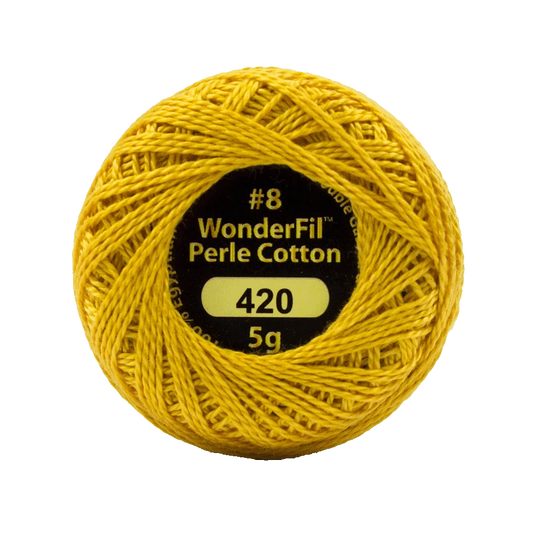 Wonderfil Eleganza 8 wt Perle Cotton, Polished Amber, 420