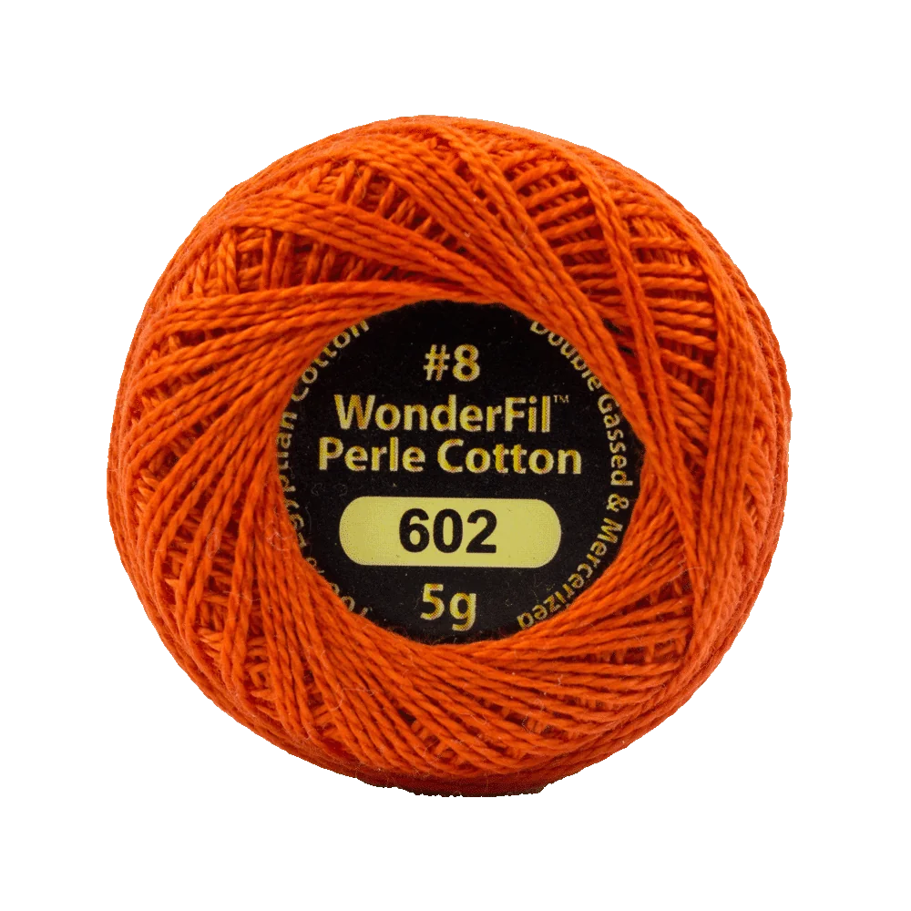 Wonderfil Eleganza 8 wt Perle Cotton, Hot Coals