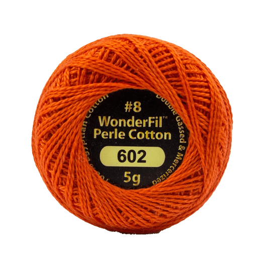 Wonderfil Eleganza 8 wt Perle Cotton, Hot Coals