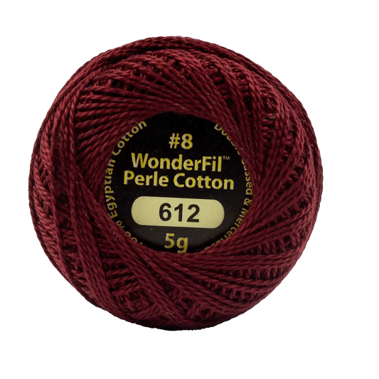 Wonderfil Eleganza 8 wt Perle Cotton, Dry Wine