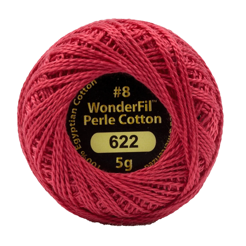 Wonderfil Eleganza 8 wt Perle Cotton, Bright Lipstick