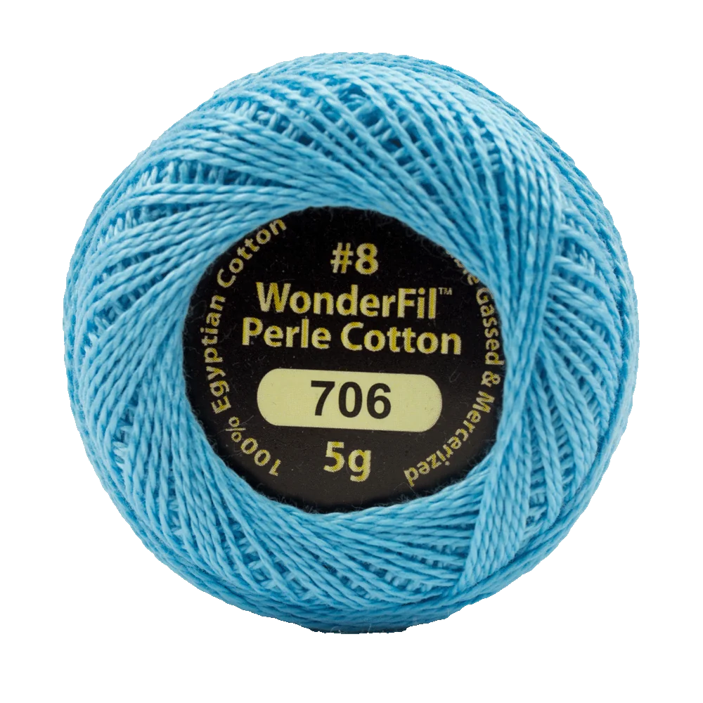 Wonderfil Eleganza 8 wt Perle Cotton, Summer Skies