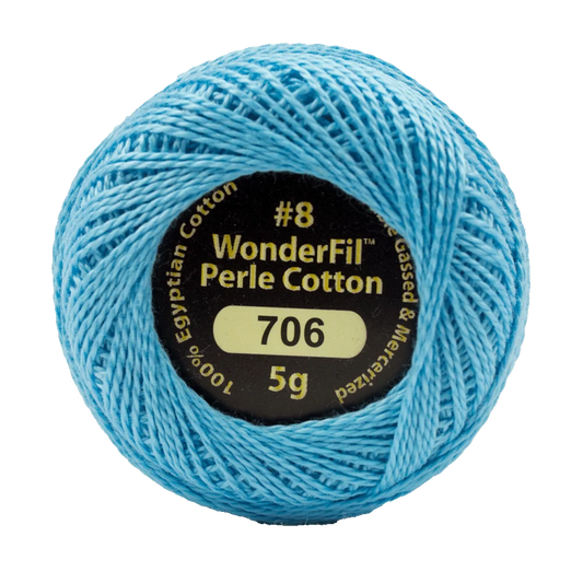 Wonderfil Eleganza 8 wt Perle Cotton, Summer Skies