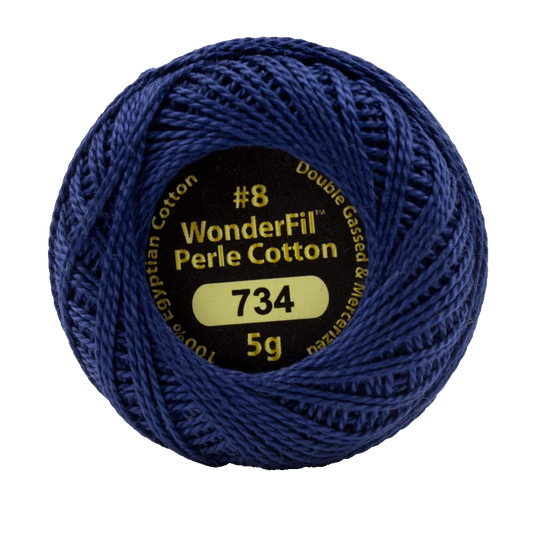 Wonderfil Eleganza 8 wt Perle Cotton, Denim