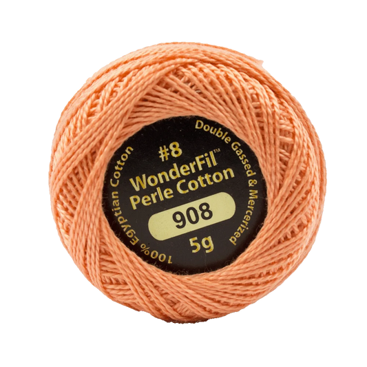 Wonderfil Eleganza 8 wt Perle Cotton, Grapefruit