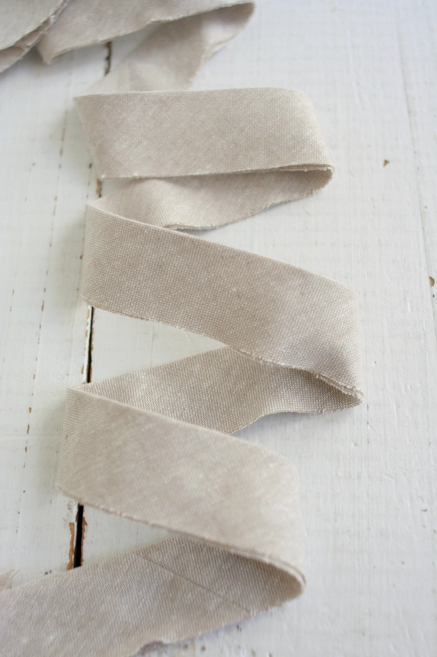 Bessie Pearl 2.5" Bias Quilt Binding - Flax Linen/Cotten Blend