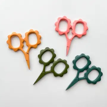Flower Embroidery Scissors, Dark Sage