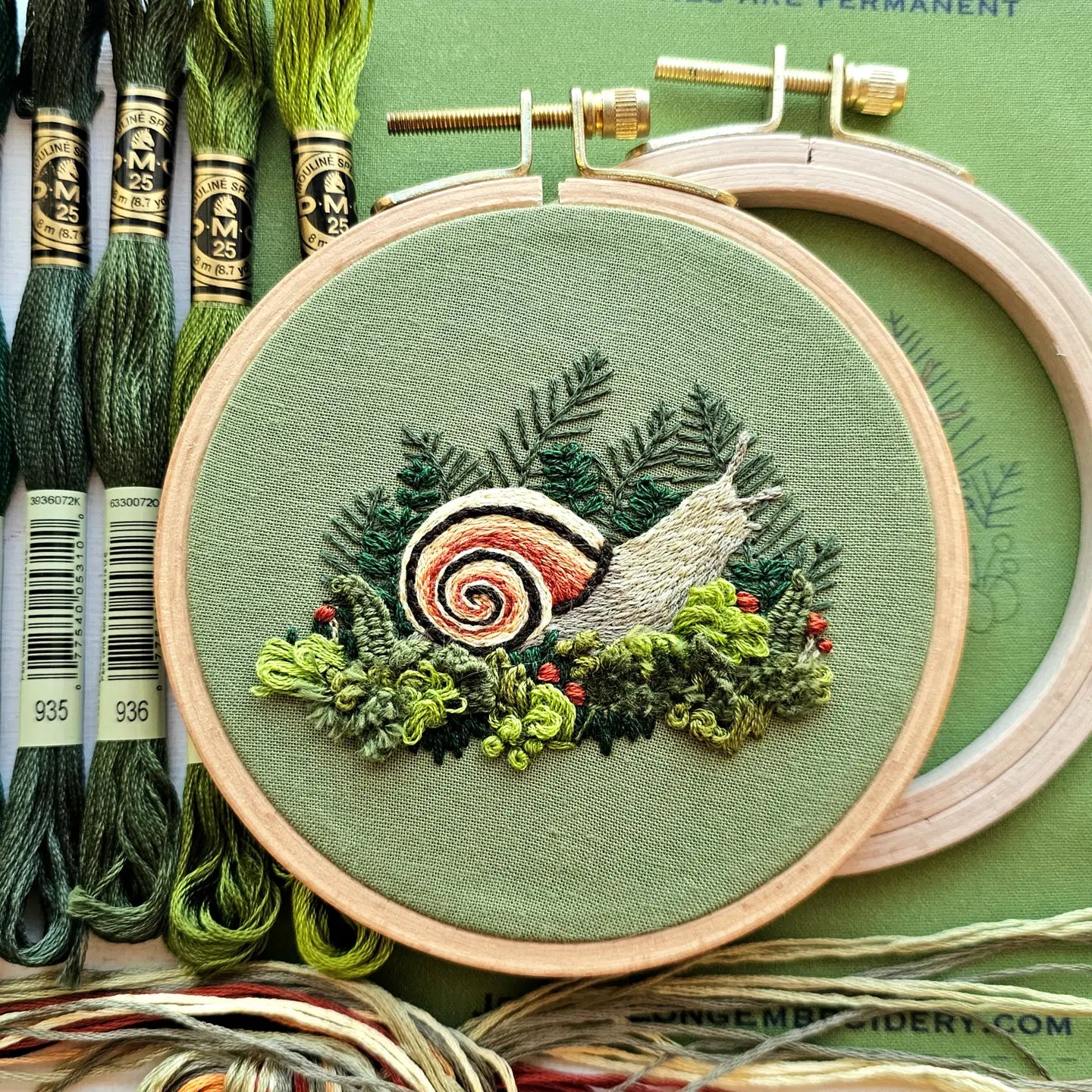 Forest Snail Embroidery Kit