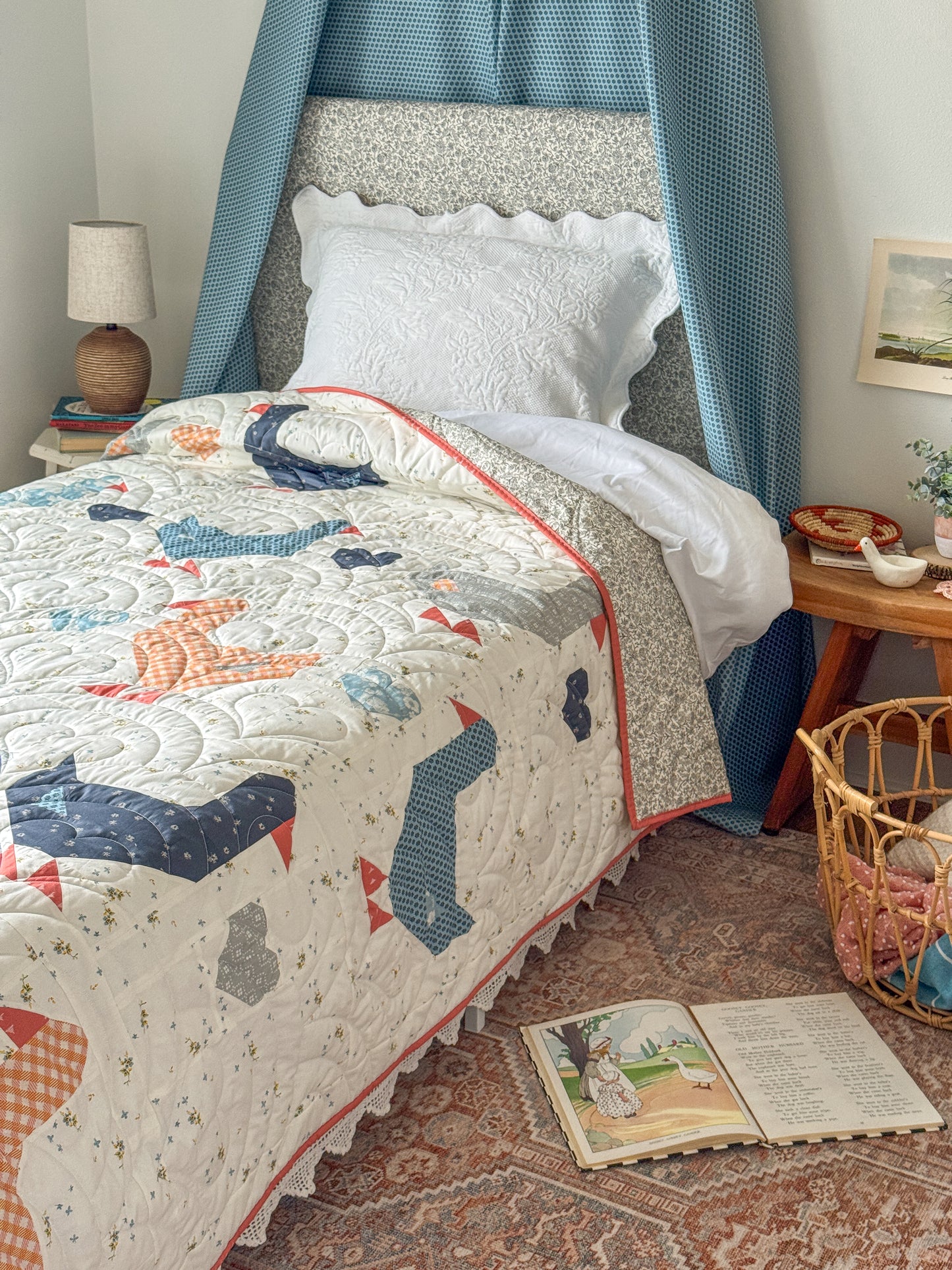 Goose Goose Quilt Kit- Blue Goose Version, Crib or Throw Size