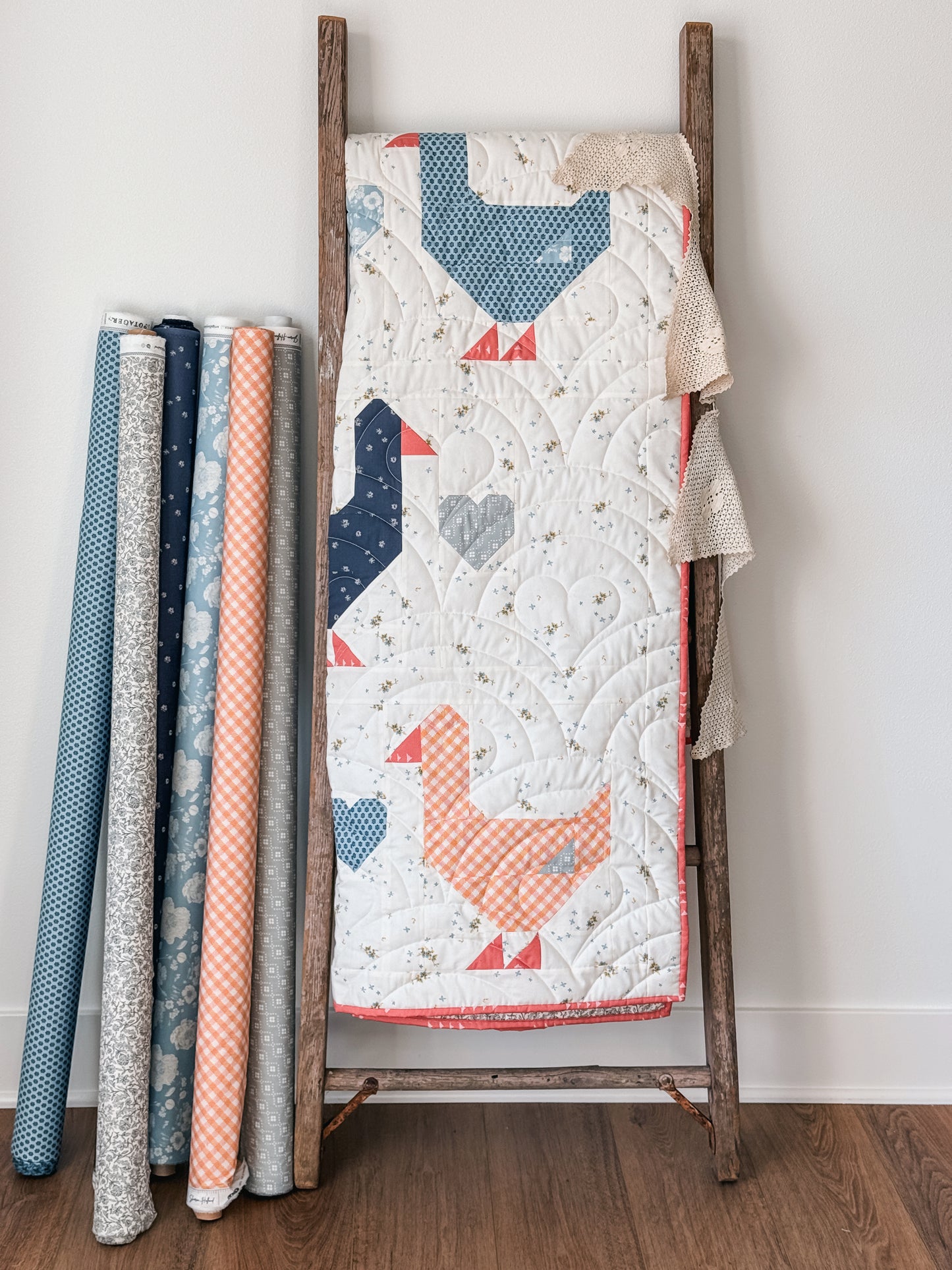 Goose Goose Quilt Kit- Blue Goose Version, Crib or Throw Size