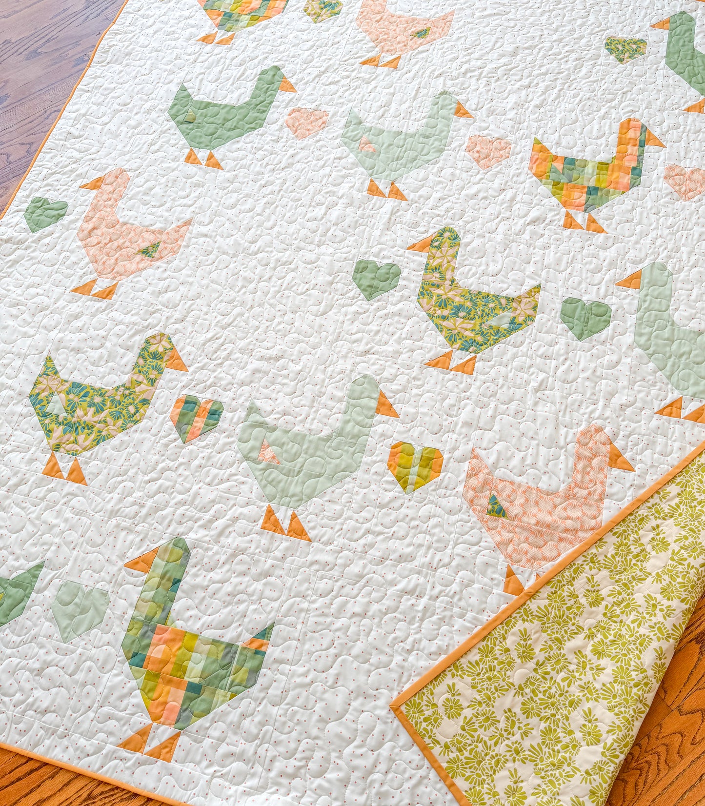 Goose Goose Quilt Kit - Springtime Version, Throw Size