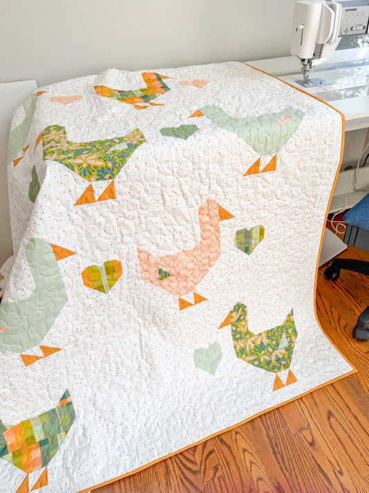 Goose Goose Quilt Kit - Springtime Version, Throw Size