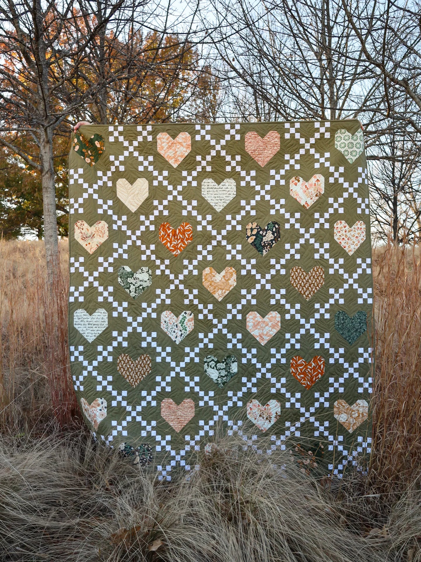 Heirloom Hearts Wild Forgotten Version Throw Size Quilt Kit