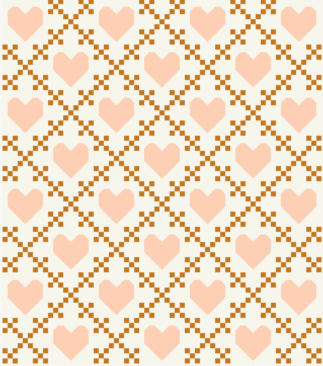 Heirloom Hearts THROW Quilt Kit