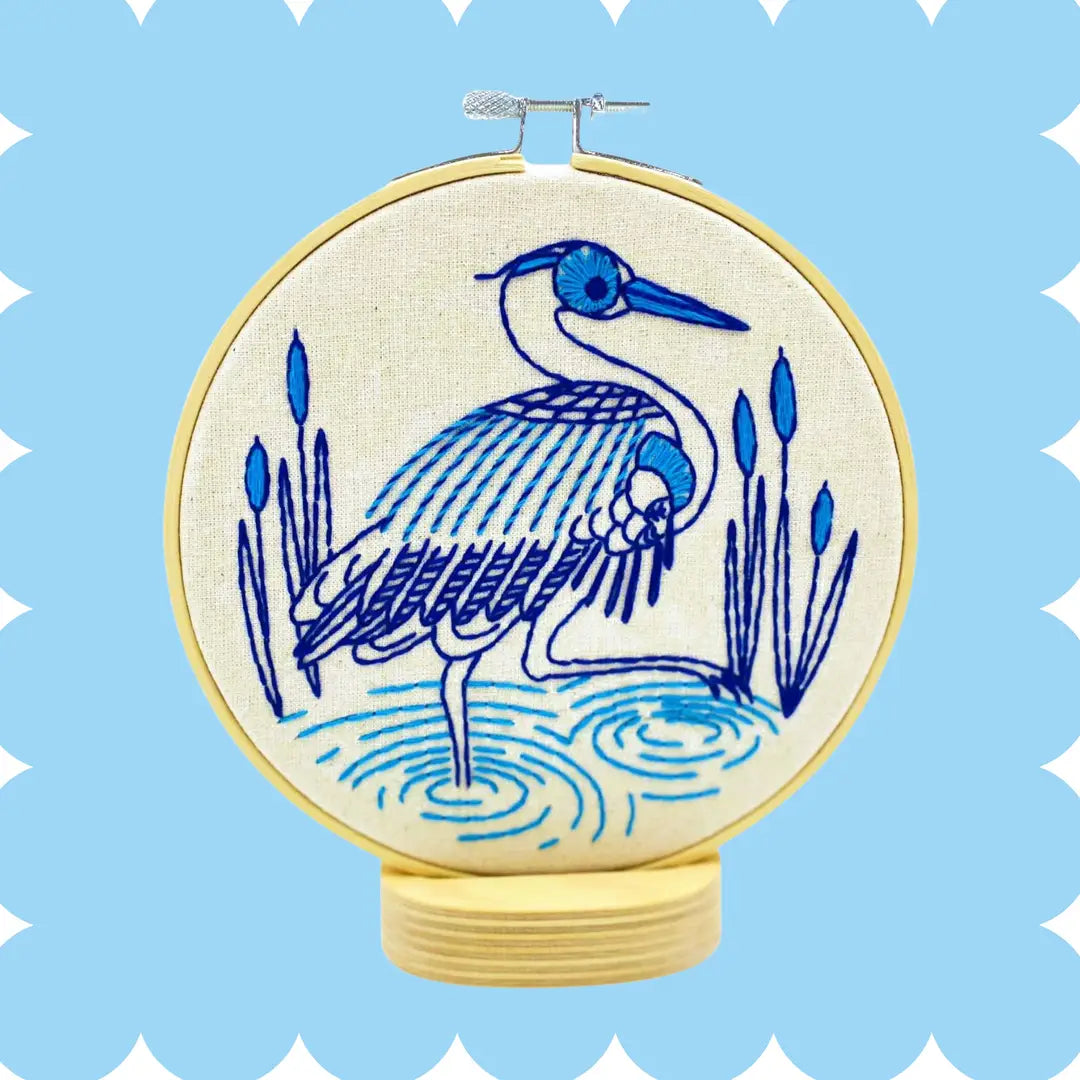 Blue Heron Complete Embroidery Kit