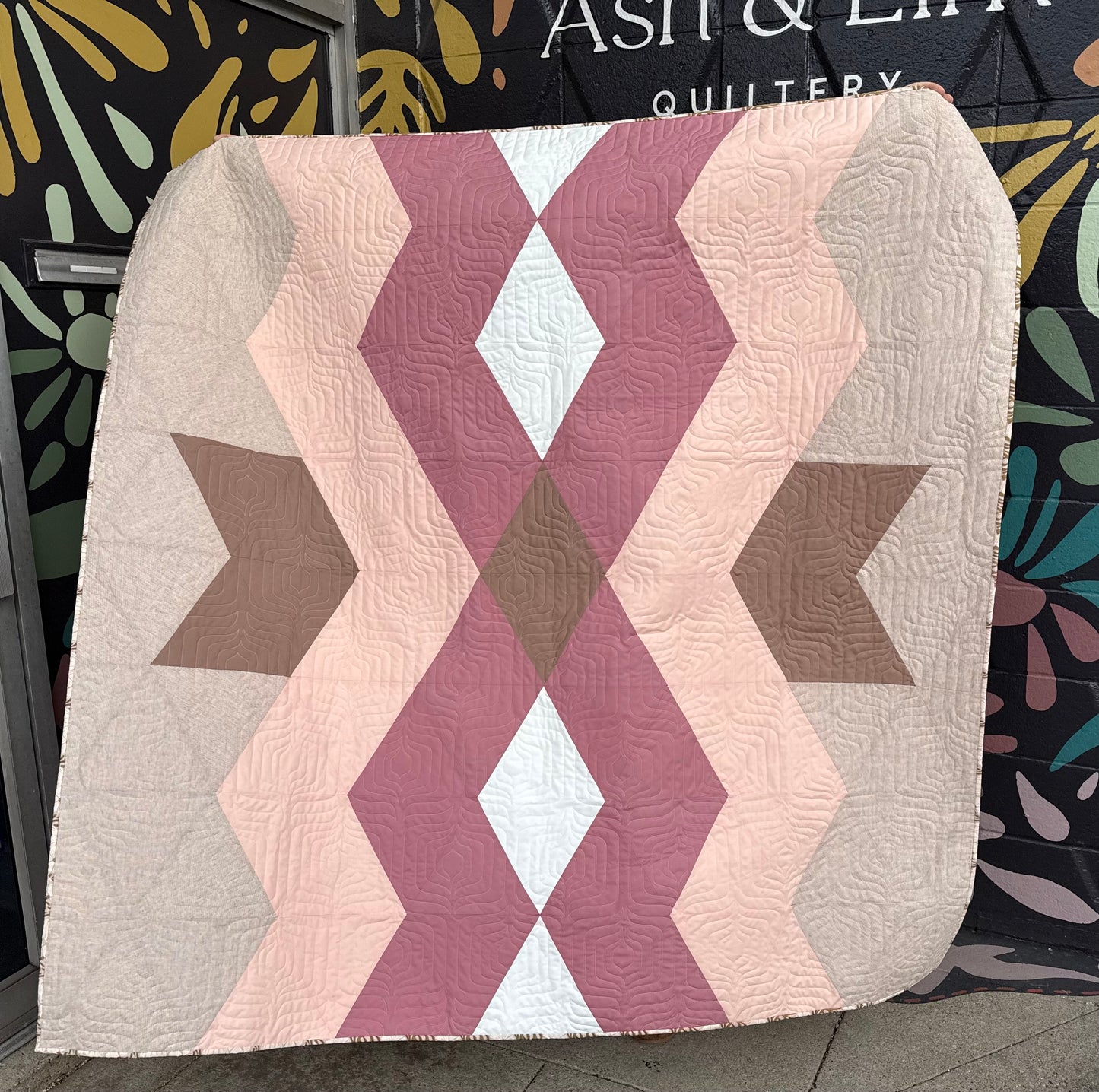 Southwest Diamonds Throw Quilt Kit - Desert Rose