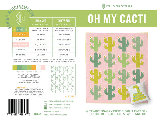 Oh My Cacti Quilt Pattern by Pen and Paper Patterns