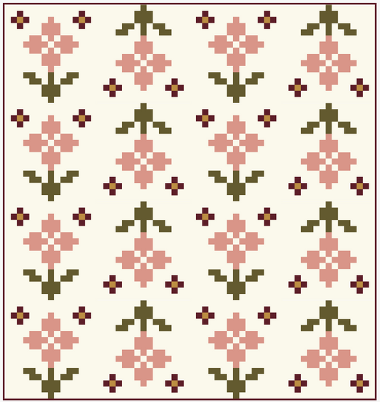 Pansy Patch Blossomed Small Throw Quilt Kit