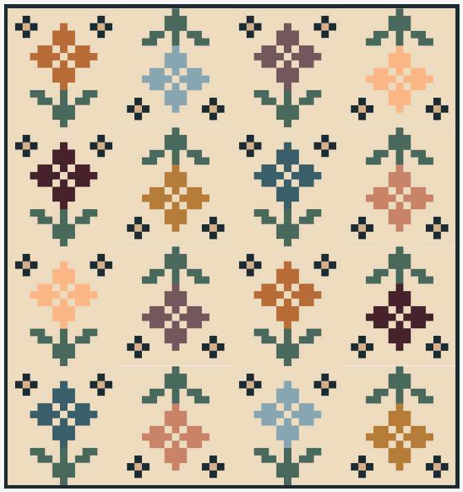 Pansy Patch Suzy's Garden Small Throw Quilt Kit