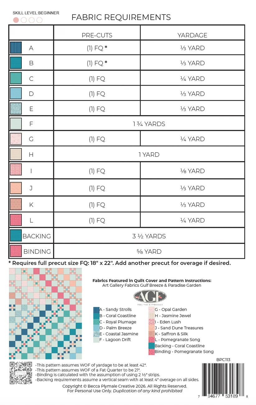 Paradise Breeze Paper Quilt Pattern