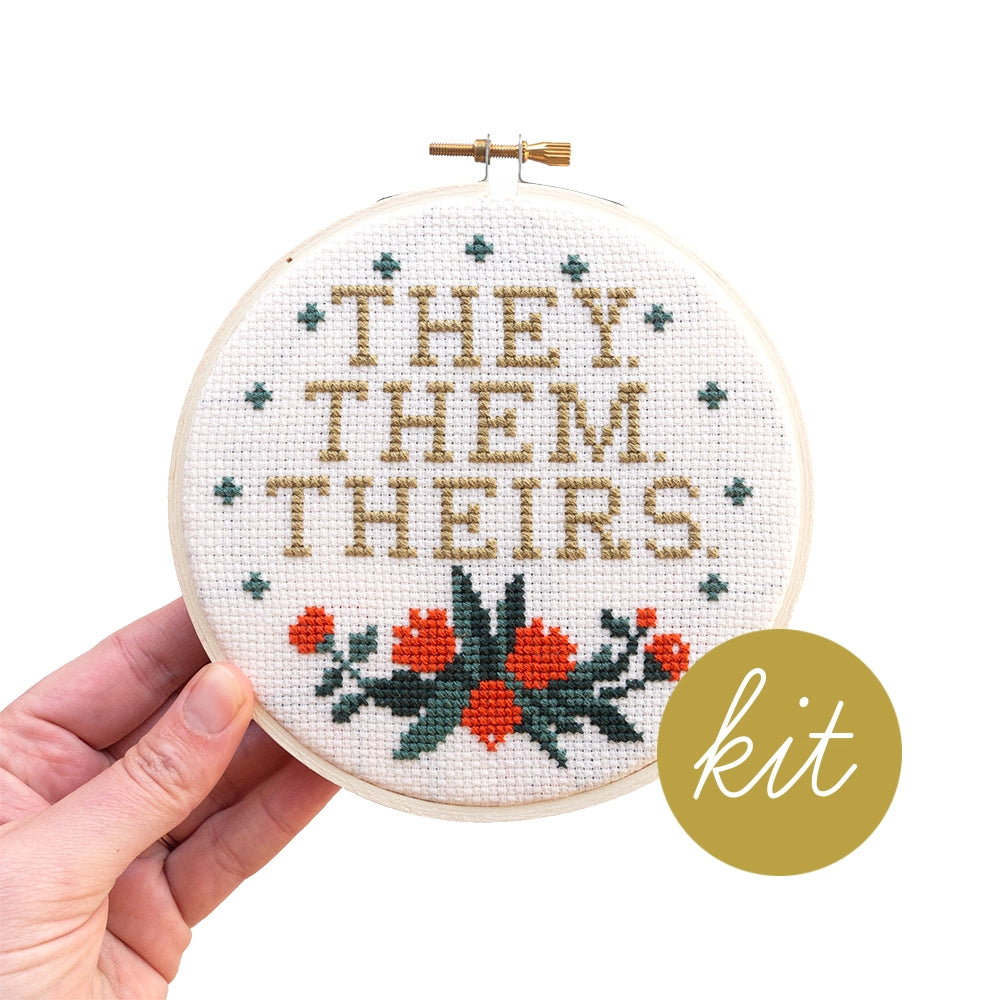 Pronouns Cross Stitch Kit