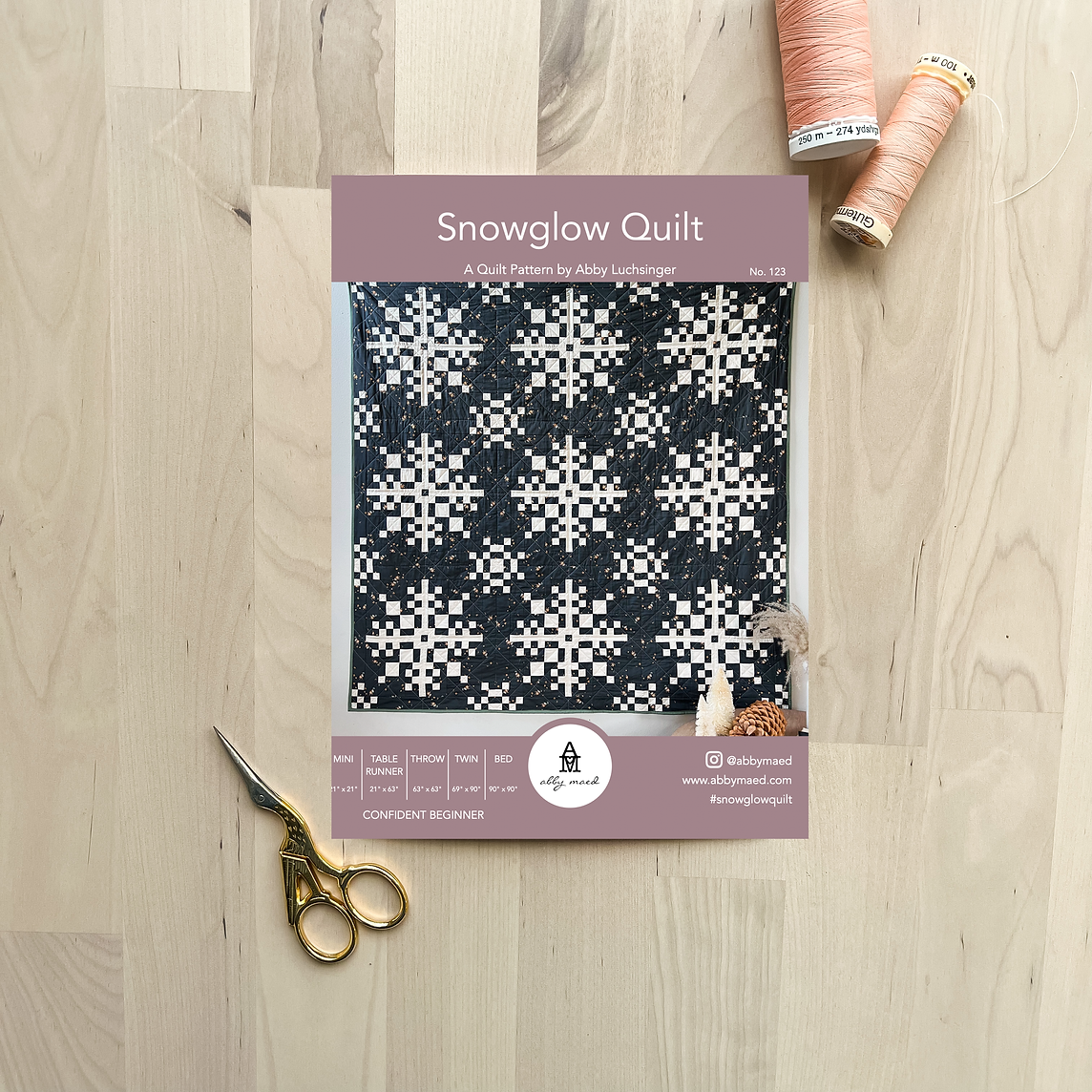 Snowglow Quilt Paper Pattern by Abby Maed