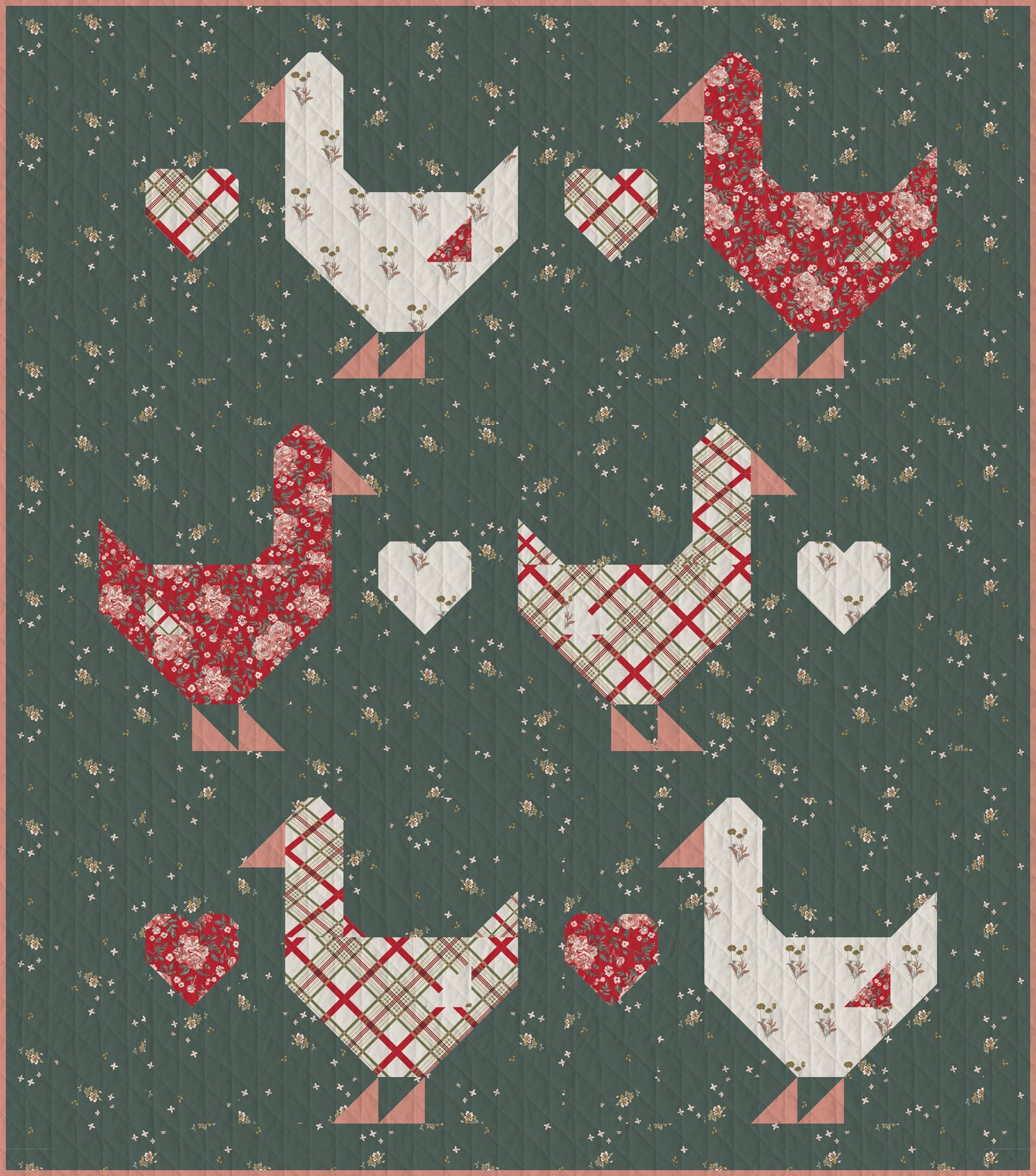Goose Goose Quilt Kit- Spruce Goose Version, Crib or Throw Size