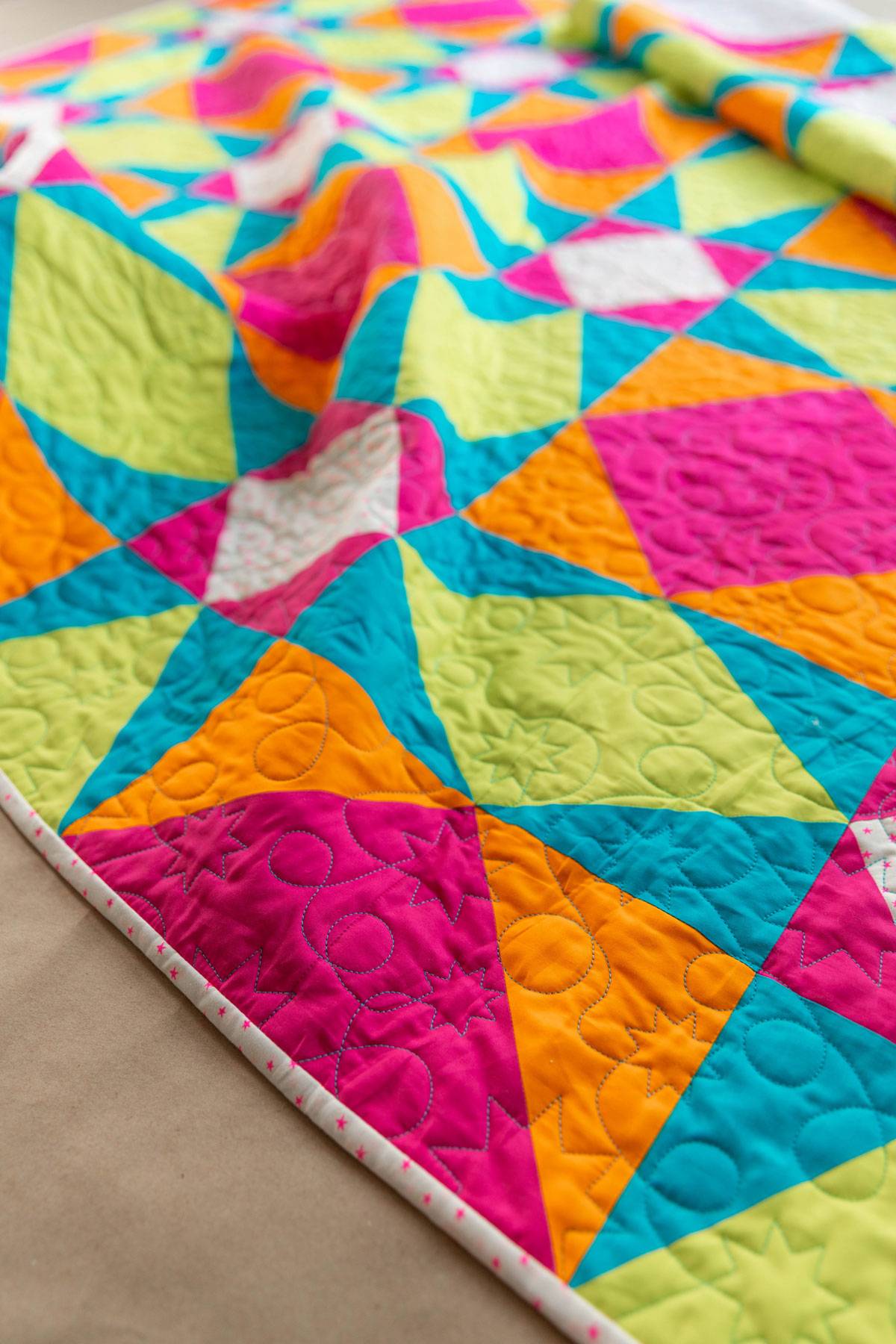 Sunny Day Neon Dream Version Throw Size Quilt Kit