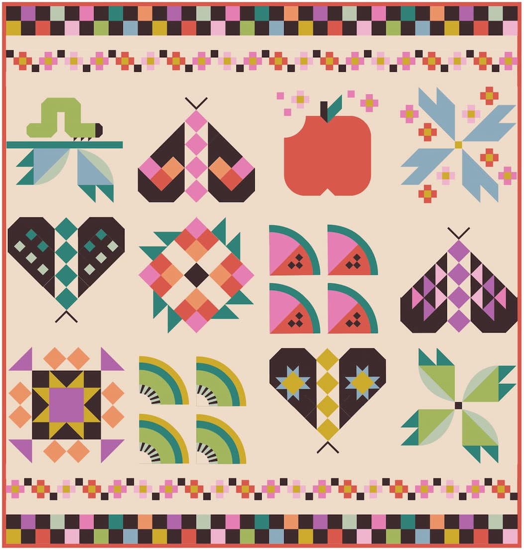 Suzy Quilts 2026 BOM Quilt Kit in AGF Pure Solids